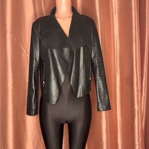 Black Faux Leather Women's Jacket